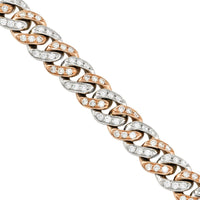 Thumbnail for 14K Two Tone Gold Diamond Cuban Chain 15 Ctw 24 Inches 9 mm