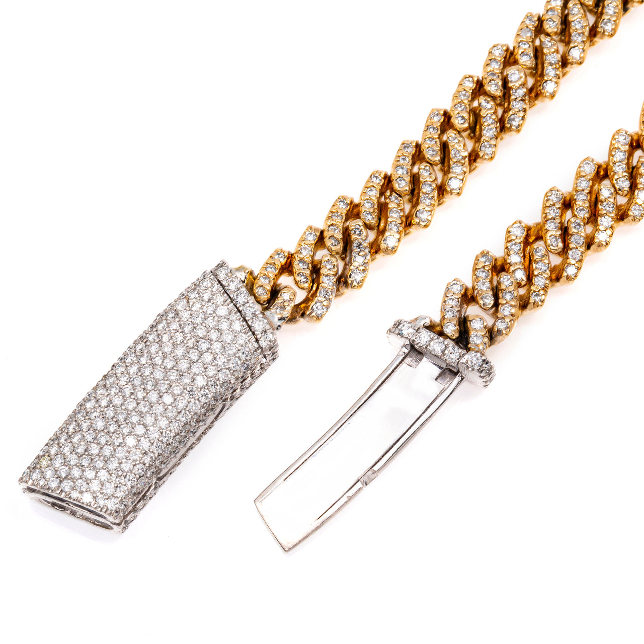 14k Gold Diamond Cuban Link Chain 20" inches 10.55 Ctw
