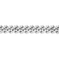 Thumbnail for 14k White Gold Cuban Link Chain Necklace 9.66 Ctw