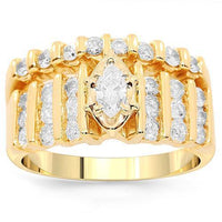 Thumbnail for 14K Yellow Solid Gold Diamond Bridal Ring Set 1.25 Ctw